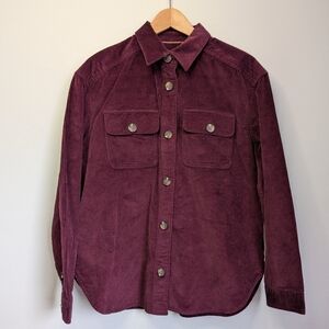 Denver Hayes Corduroy Shirt Mens XS Casual Button Down Maroon Hipster Cabincore